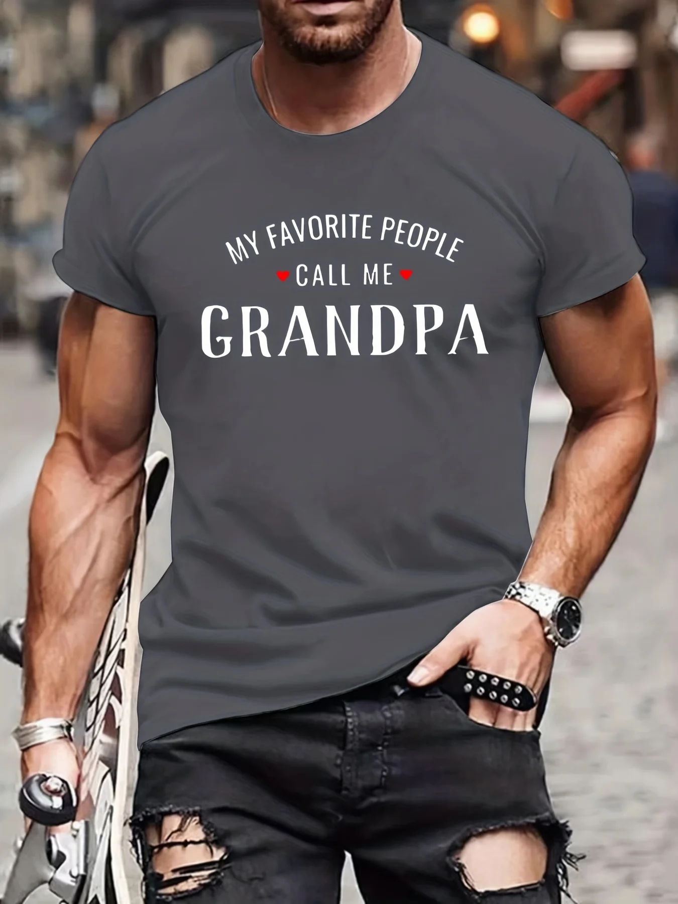 Grandpa Slogan Pattern Print Men\'s T-shirt 100% Cotton Graphic Tee Men\'s Summer Clothes Oversized T-Shirt Men\'s Outfits Trend