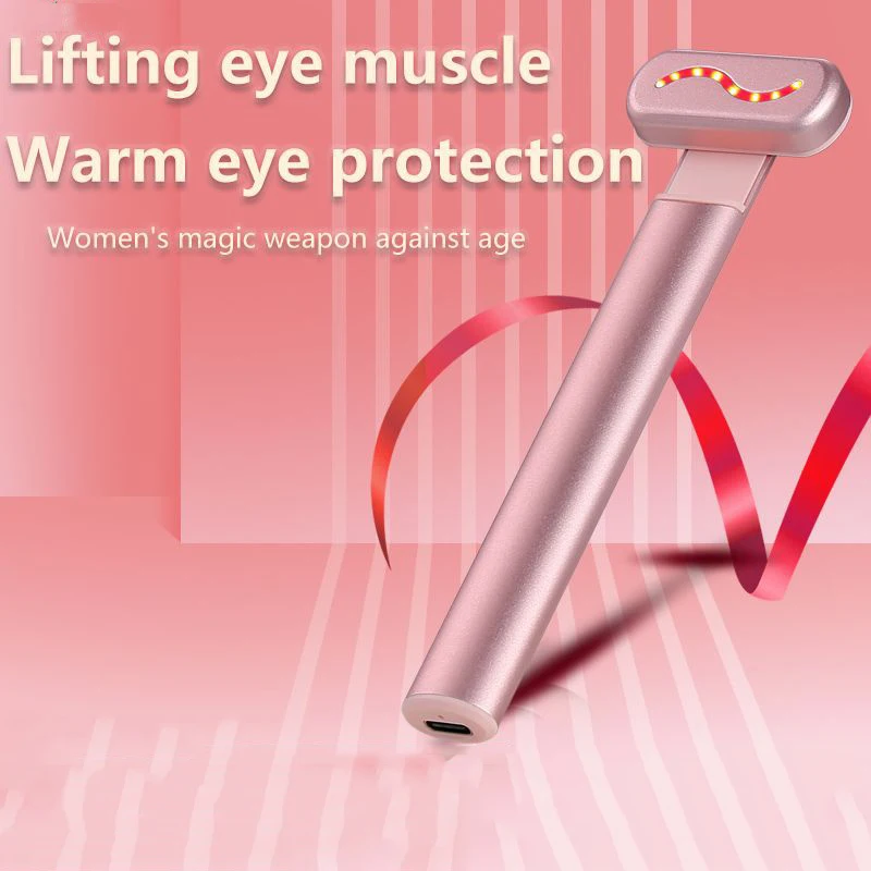 Mini Electric Eye Beauty Massager EMS Hot Compress Eye & Face Lifting Tighten Skin Care Reduce Eye Bags Dark Circles Beauty Wand