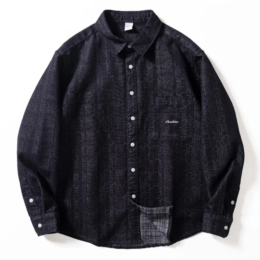 2025 Spring and autumn men's fashion brand plaid shirt jacket to wear loose casual top
