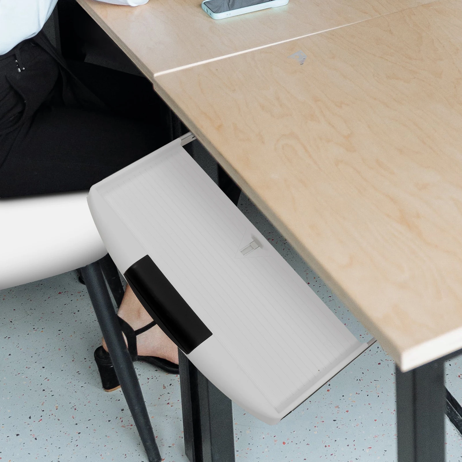

Keyboard Tray under Desk Slide out Computer Organizer White Sturdy Plastic Smooth Sliders Tray Drawer Shelf