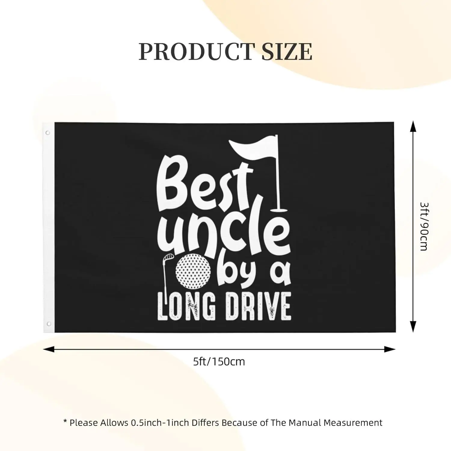 Flagicts 100% Polyester Best Uncle By A Long Drive Flag