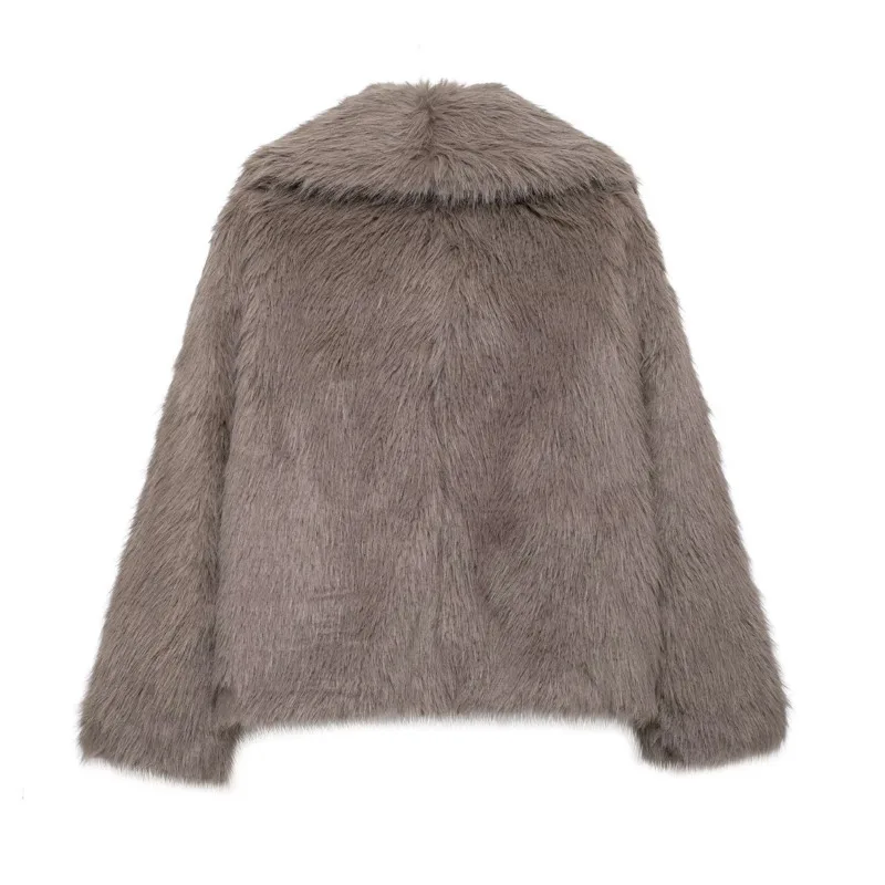 EAEOVNI Cappotto invernale da donna in pelliccia di agnello Moda bavero Cintura con bottoni Design Vintage caldo autunno inverno nuova giacca abbigliamento