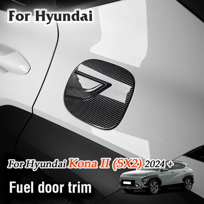 

For Hyundai Kona II SX2 2024 2025 Car Fuel Door Frame Decorative cover panel stickers Exterior Decoration Accessories Kit