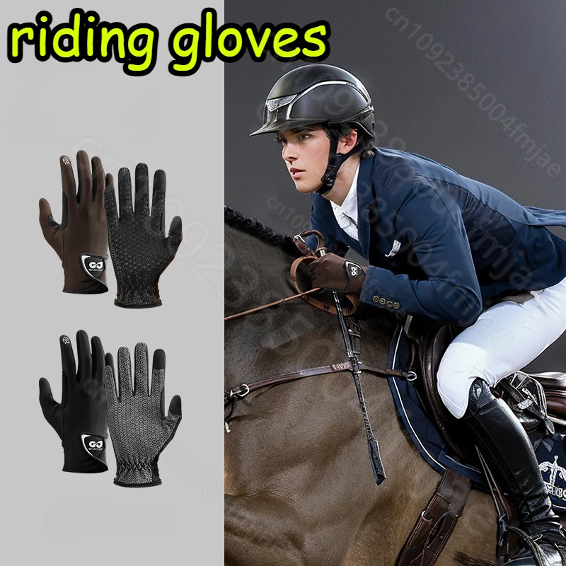 Professional Summer Equestrian Gloves for Male Female Riding Equipment Competition Training Polo Racing Wear Resistant Anti Slip