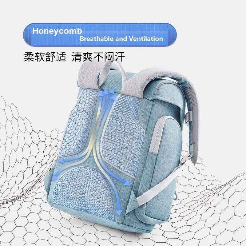 New Xiaomi 90FUN Upgrade Children Lighten Backpack 6-12 Years Old Boys Girls Big Capacity Luminous Strips Waterproof School Bag