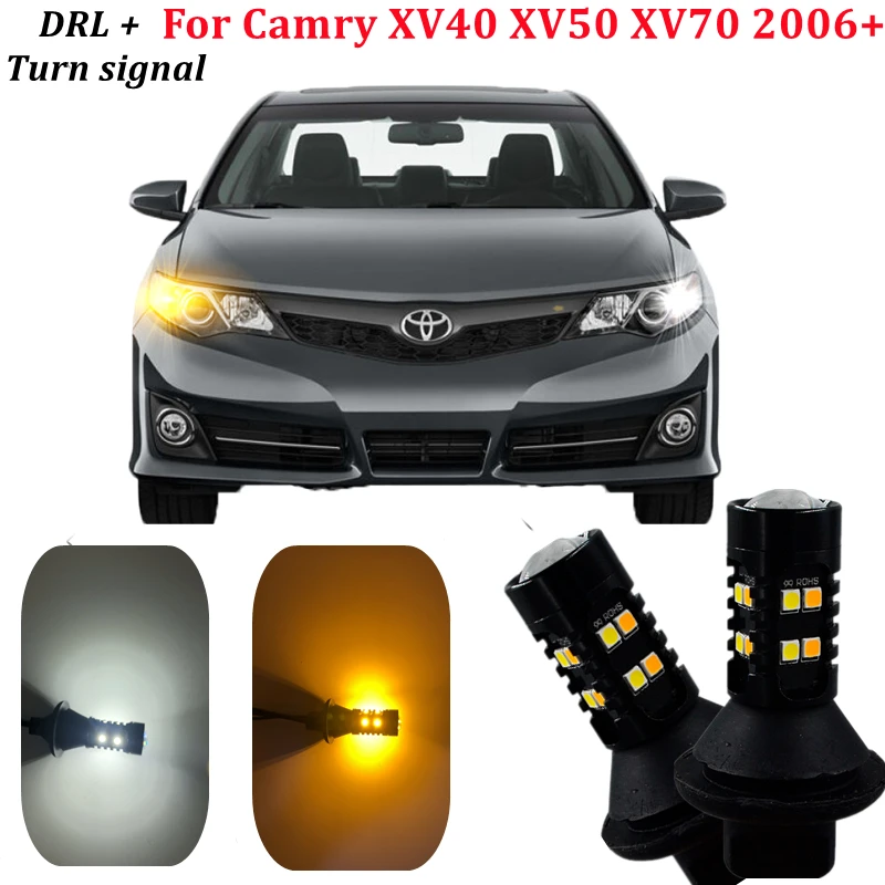 

For Toyota Camry XV40 XV50 XV70 2006+ DRL Daytime Running Light&Turn Signal Light lamp DRL LED Auto Light Bulbs Car Accessorie