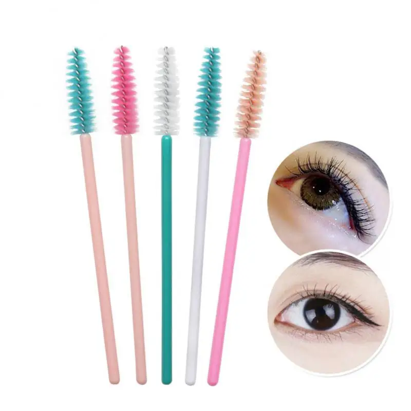 Regenbogen Einweg Wimpern Applikator Zauberstäbe Locken wickler Augenbrauen Pinsel Set Mascara Augenbrauen Spooler Kamm Zauberstäbe Spoolies Pinsel