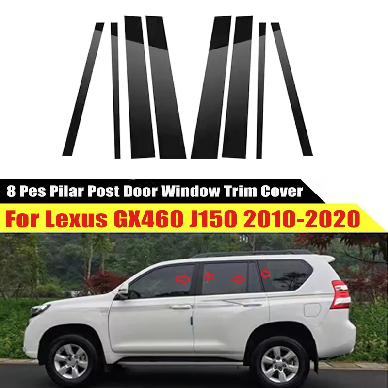 

Для Lexus GX460 J150 2010-2020 2021 2022 2023: накладки на оконные рамы, центральная пленка, наклейки на стойки B и C, автомобильные аксессуары