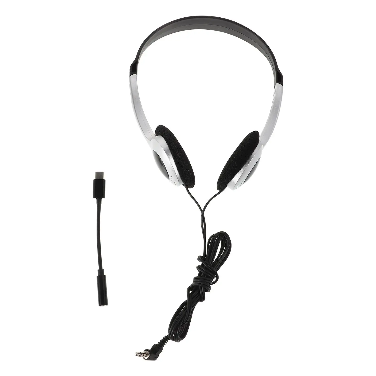 

Retro Headphones Silver Spray Design Wired Gaming Earphones for Computer Phone Tablet Comfortable Durable Travel Friendly