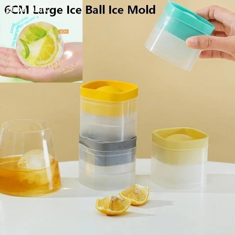 Answer1/3Pcs Large 6CM Ice Ball Mold Easy Demold Heat Cold Resistant Stackable For  Cocktails Home Parties