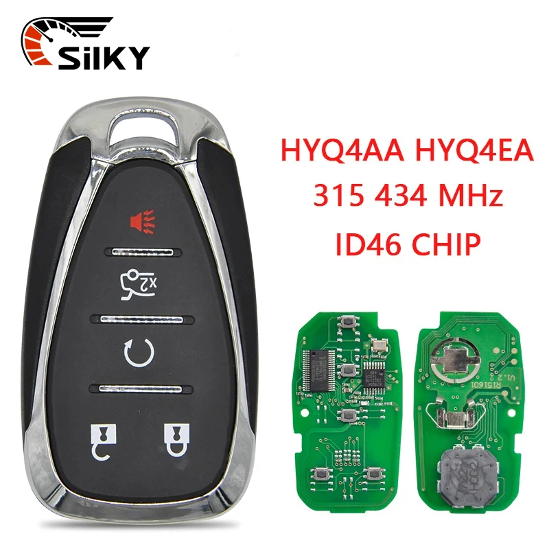 

SilKY Car Remote Keyless Entry 315/433Mhz For Chevrolet Camaro Cruze Malibu 2016-2020 Spark Remote Key Fob HYQ4EA/HYQ4AA ID46