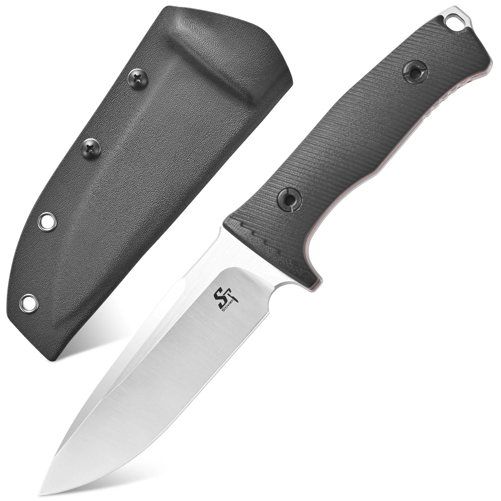 

Нож Sitivien ST37 с фиксированным лезвием DC53, стальное лезвие, двухцветная ручка G10, нож Full Tang с ножнами для выживания на открытом воздухе в кемпинге
