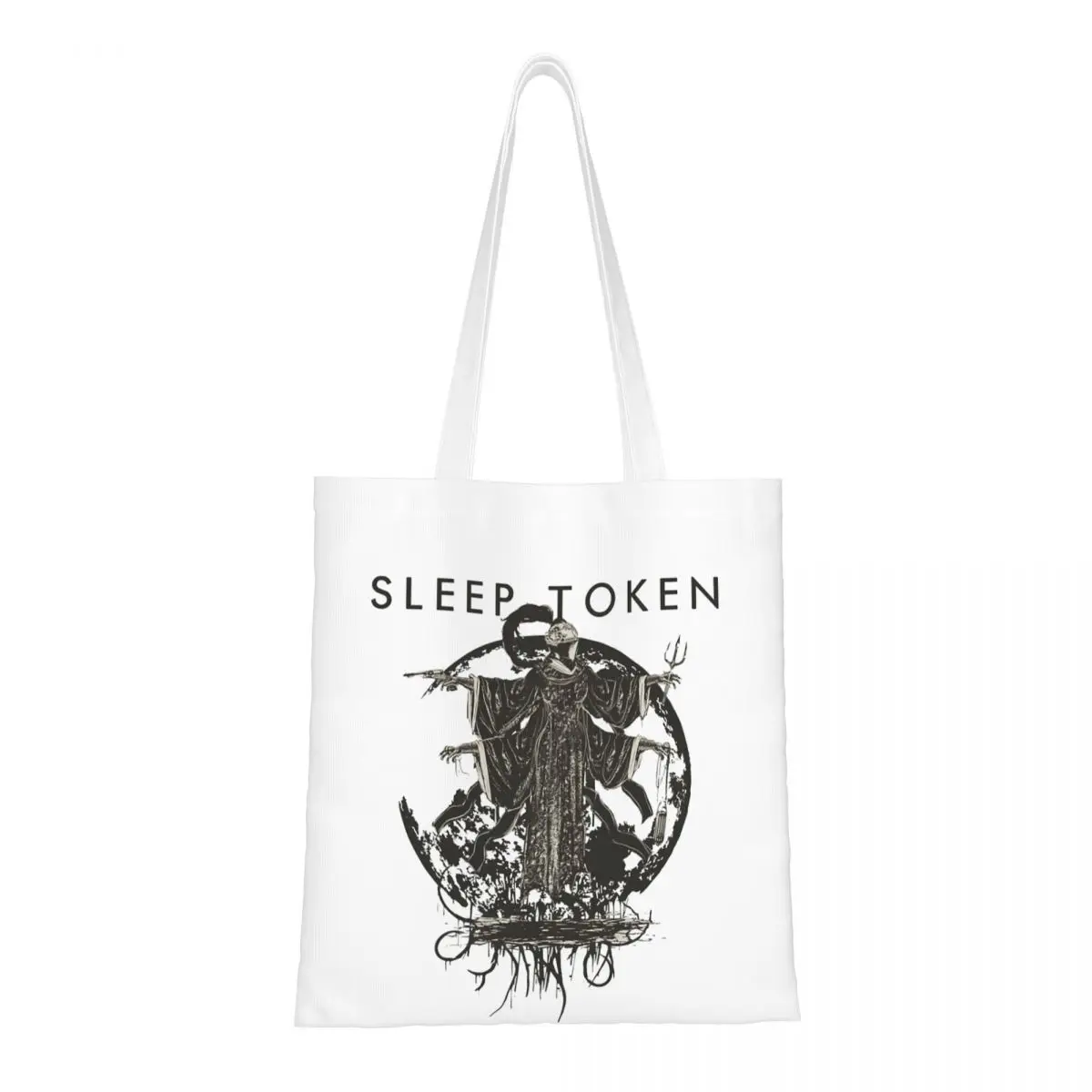 

Unisex Sleep-Tokens Four Hands One Face Tote Bags Canvas Grocery Bag for Shopping Handbags