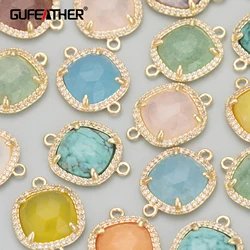 GUFEATHER,4pcs/lot,MD09,jewelry accessories,natural stone,18k gold plated,nickel free,copper,jewelry making,charms,diy pendants