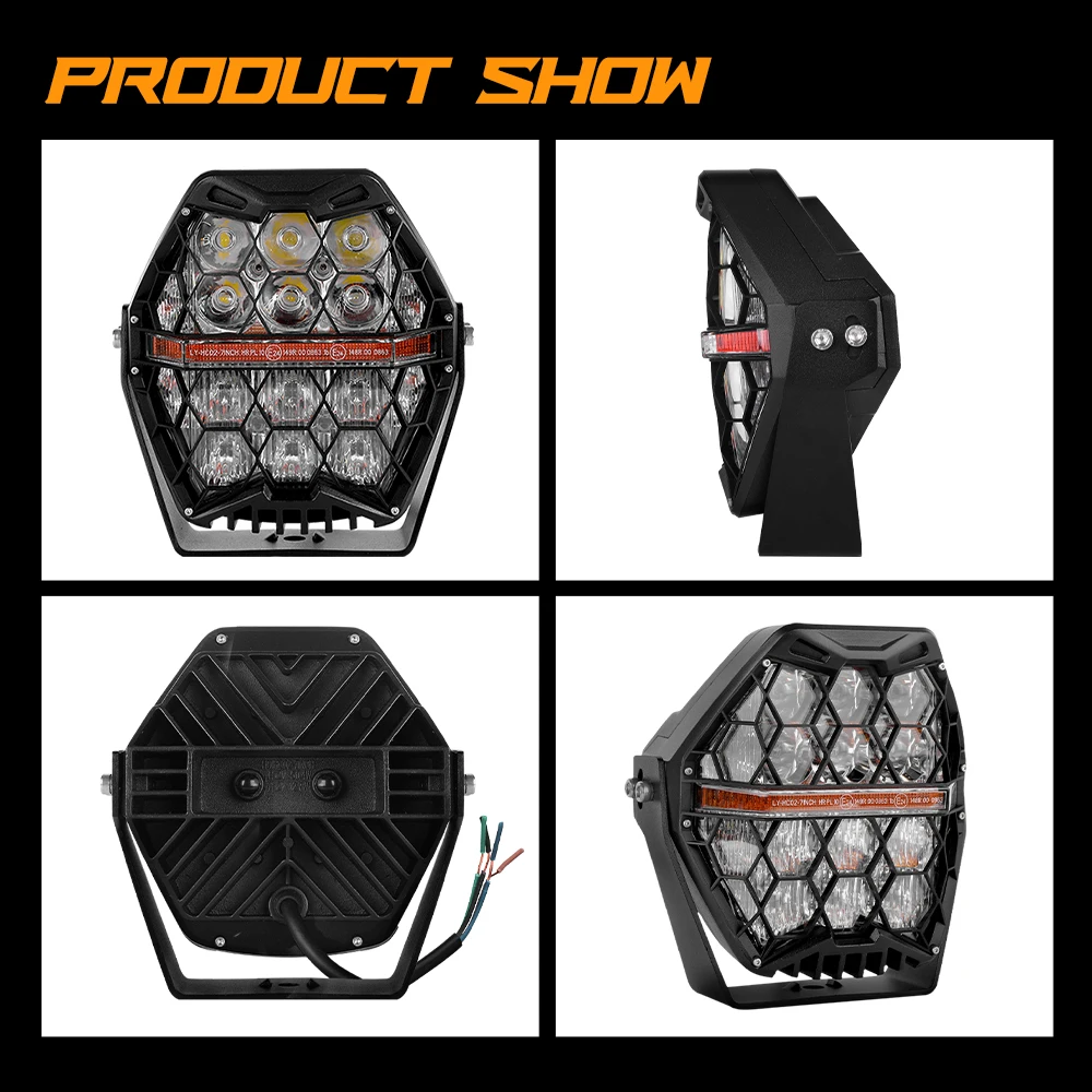 حار بيع: 120 واط عالية منخفضة شعاع العنبر DRL Led القيادة الخفيفة 7 بوصة الطرق الوعرة Led محرك ضوء 7 ''الطرق الوعرة الخفيفة ل Suv Atv Ut #3