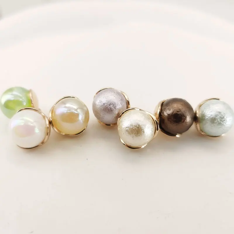 13mm Runde Perlenknöpfe Glänzende Schmuckperlen für Festtagskleider Hochzeitskleider Hemden DIY Mini Weiße Glasur Nähzubehör – Detail 6