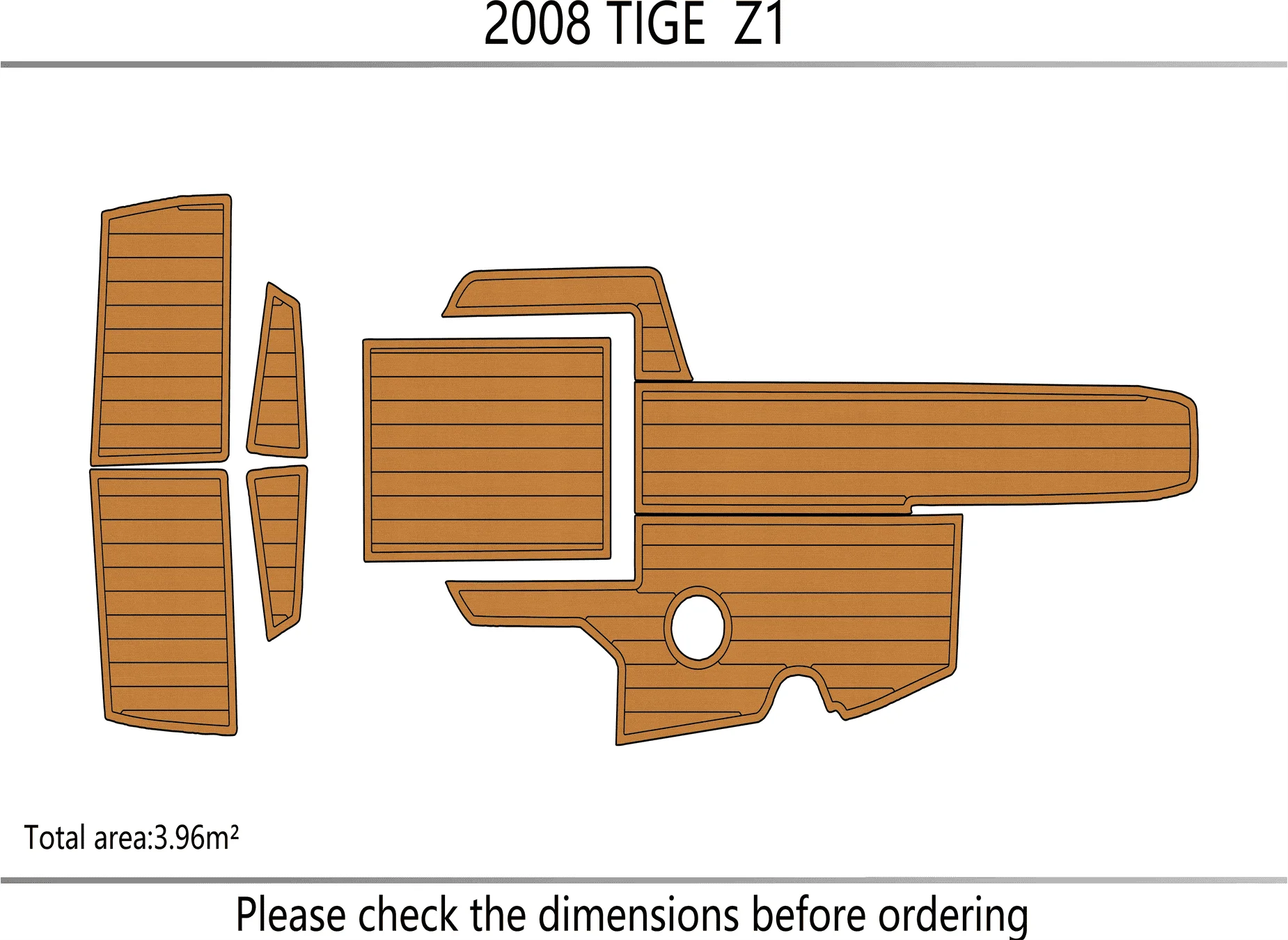 Non-Slip EVA Faux Teak Marine Mat Self-Adhesive 6mm Yacht Cockpit Pad for 2008 TIGE Z1 Boat Decking Easy Install