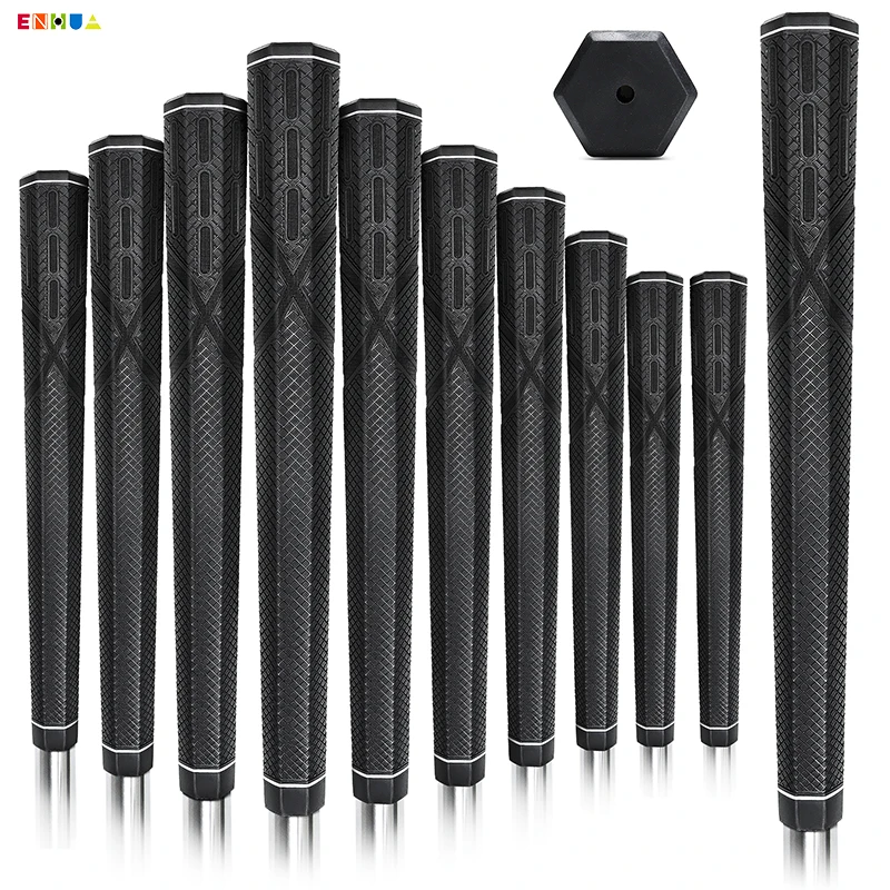 New Golf Club Grips Hexagonal Grip Rubber Grip Applicable for Iron and Wooden Golf Clubs Putter Grip Black