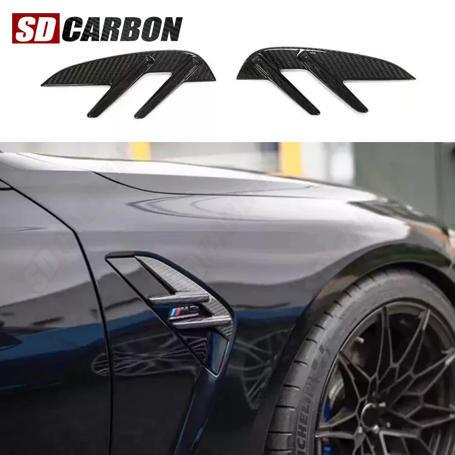 

For BMW G80 M3 G82 G83 M4 2021+ Carbon Fiber Car Decoration Side Fender Fin Splitters body kit