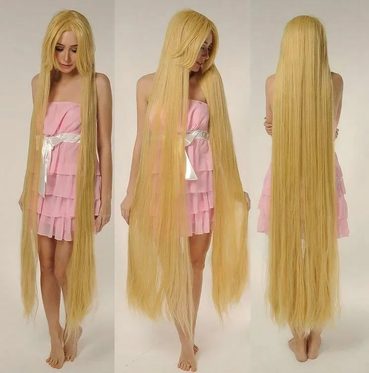 

Rapunze Super 150CM Long Wig Straight Blonde Cosplay Wig Full Hair Wig