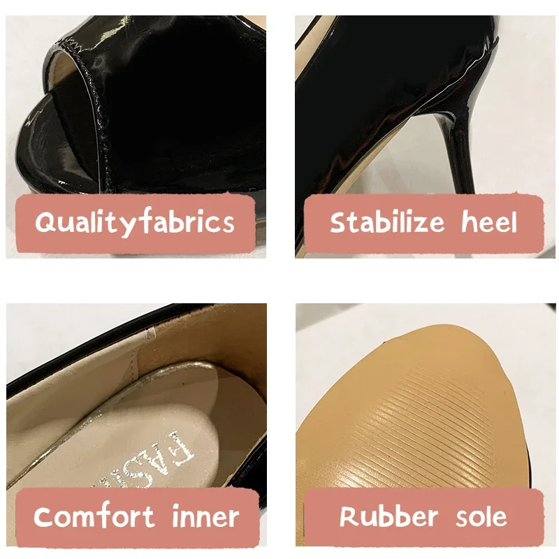 Summer Peep Toe Slingbscks Women\'s Pumps Sexy Solid Thin High Heels Elegant Shallow Slip on Sandals Ladies Party Dress Shoes