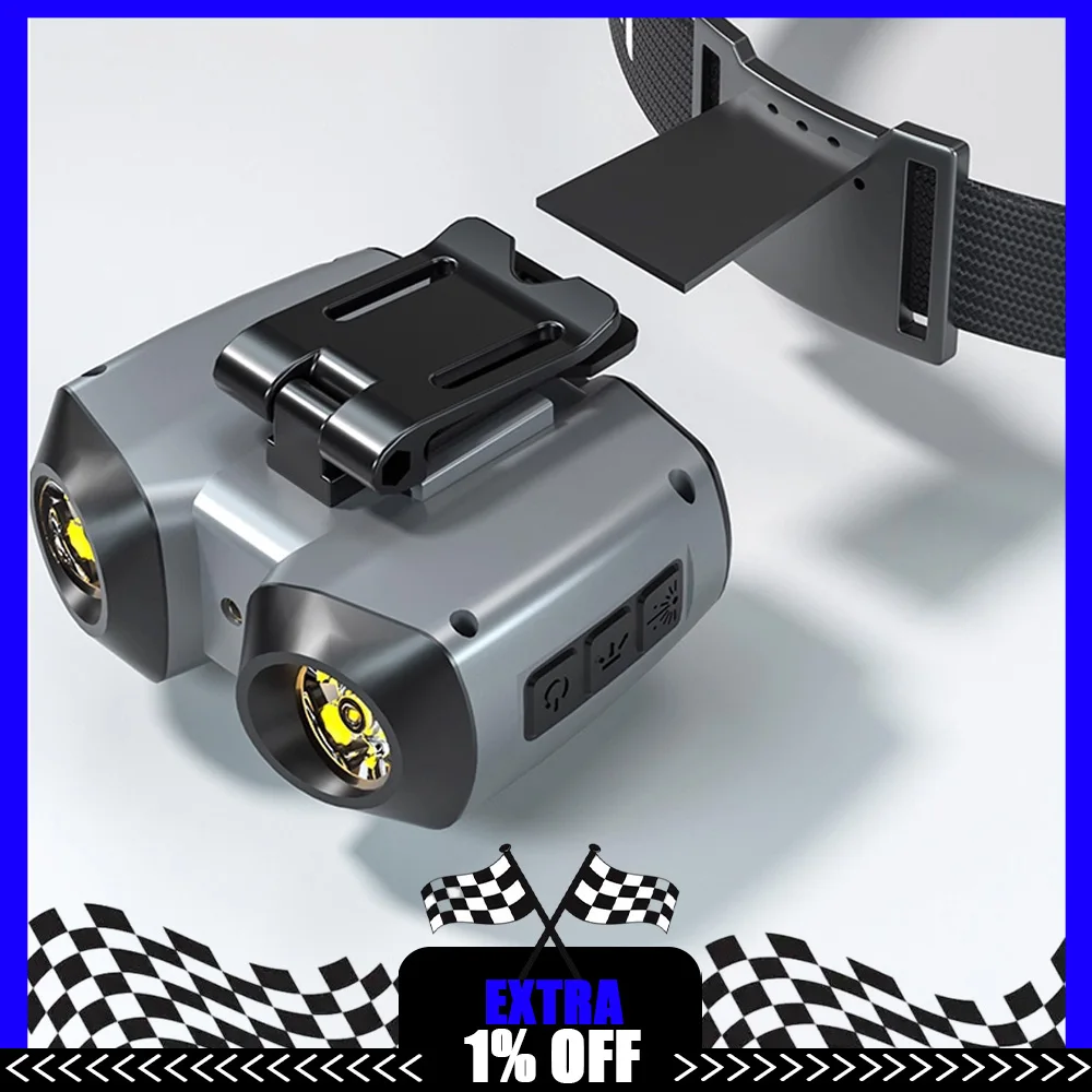 LEM L800 Pro كشافات قوية في الهواء الطلق تسلق رئيس مصباح يدوي 1500mAh 800LM قابلة للشحن الصيد رئيس الشعلة مع الليزر