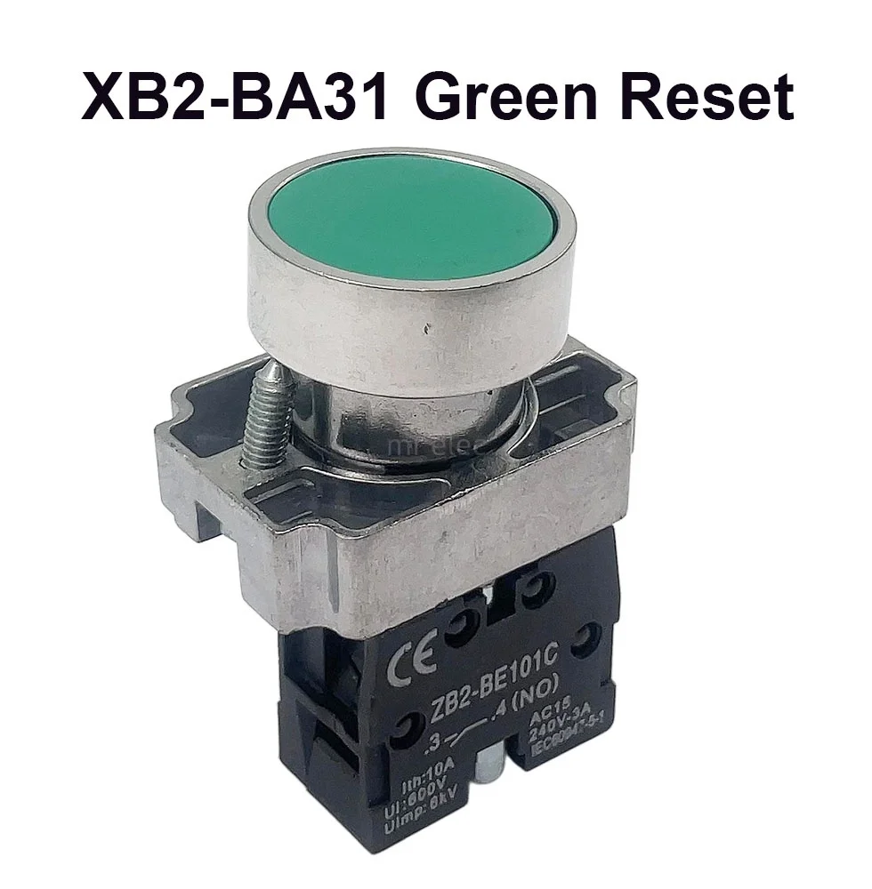 XB2BA31C BA51C BA21 BA42C Flat Head Green Button Start Button Switch Metal Button Switch
