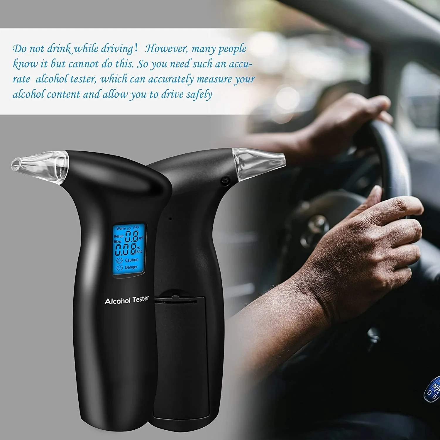 

Portable Alcohol Tester Blue Screen Alcohol Tester Breath Breath Alcohol Tester Blue Screen Detector Charging Drunk Driving