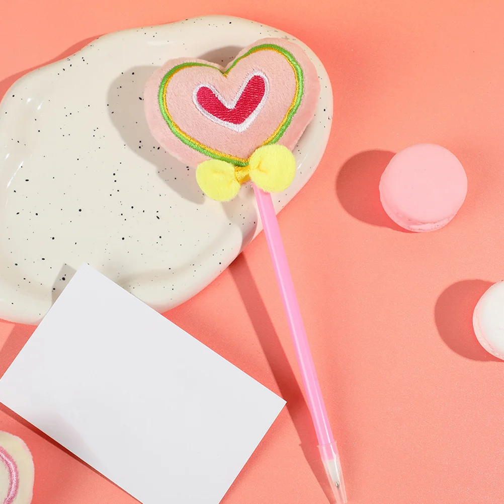 

2Pcs Heart Shape Ballpoint Pens Cute Valentine Smooth Writing Colorful Small Journaling Office Use Black Ink