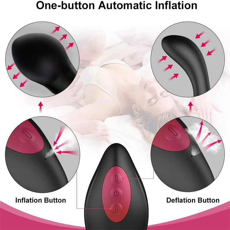 Prostaat Massager Cemote Gecontroleerde Inflatie Anale Plug Voor Mannelijke En Vrouwelijke Masturbatie Trillingen Vestibulaire Stimulatie Sm