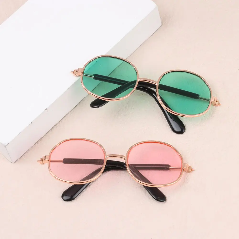 8.5cm Doll Sunglasses Metal Frame Glasses Lovely Eyewear Eyeglasses For Blythe Doll Accessories Plush Doll Glasses Accessories