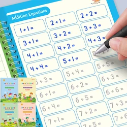 Reusable Copybook Learning Math English 3D Calligraphy Book Numbers 0-10 Education for Kids Letter Practice Handwriting Toy