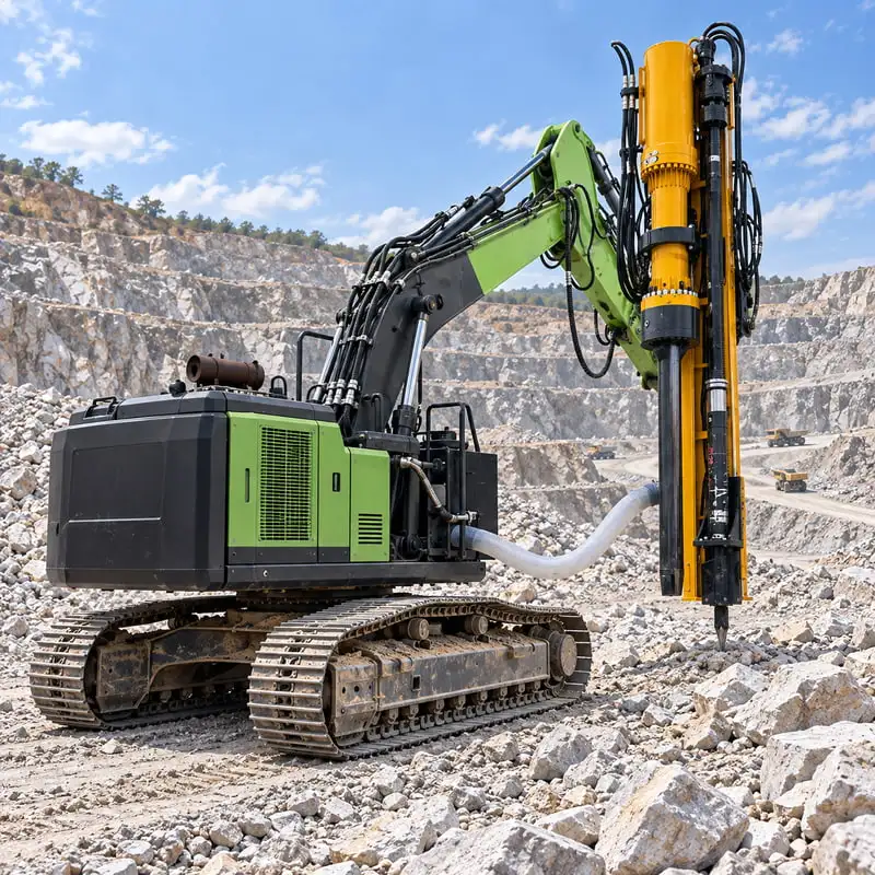 Fendeuse de roche robuste pour excavatrice, personnalisée avec capacité de forage rapide, fendeuse de roche intégrée pour l'excavation de basalte