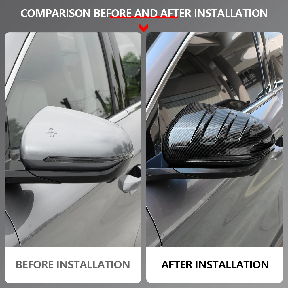 مرآة الرؤية الخلفية غطاء الزخرفية الكسوة ل BYD ATTO 3 ATTO3 2022 2023 2024 مرآة الرؤية الخلفية يغطي ملصق 2 قطعة/المجموعة ملصقات السيارات