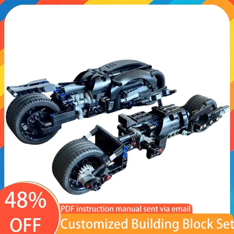 

501 PCS Speed Hypercar Batcycle and Batpod MOC Customize Modular Building Block Creative Design Simple DIY Boy Festival Toy Gift