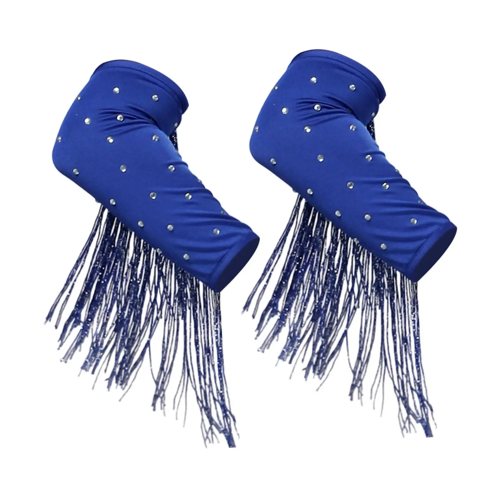 Latin Dance Arm Sleeves Tassel Rhinestone Accessory Sparkly Arm Cuffs for Performance Practice