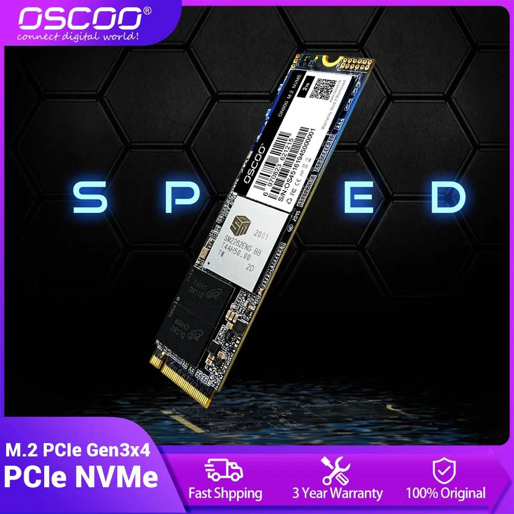 

OSCOO SSD M.2 NVME PCIe 3.0 128G 256G 512G 1TB Sd M.2 2280 SSD Nvme M2 Hard Drive Disk Internal Solid State Drive for Laptop