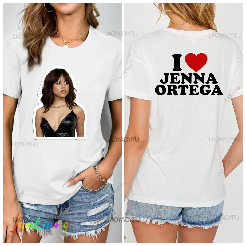 I love my girlfriend Jenna Ortega Men's T-shirt Vintage Fashion Casual Top Short sleeve Crew Neck Dress Full size XS-4XL