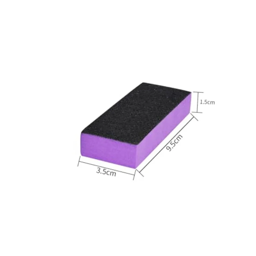 2 Pack Buffer Block, Professional Manicure Tools Kits, 100/180 Grit, Black Nail Pedicure File and Sanding Buffing Grinding Plis