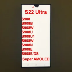 120 Hz Super AMOLED For Samsung Galaxy S22 Ultra LCD S908 S908B S908E Screen Display Touch Screen Digitizer With defects screen