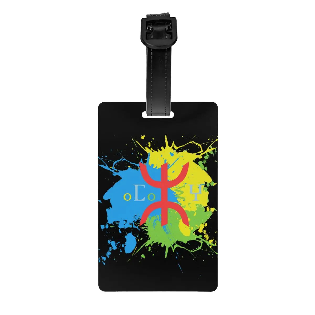 

Custom Amazigh Flag Splash Art Design Luggage Tag Berber Proud Tifinagh Baggage Tags Travel Bag Labels Suitcase