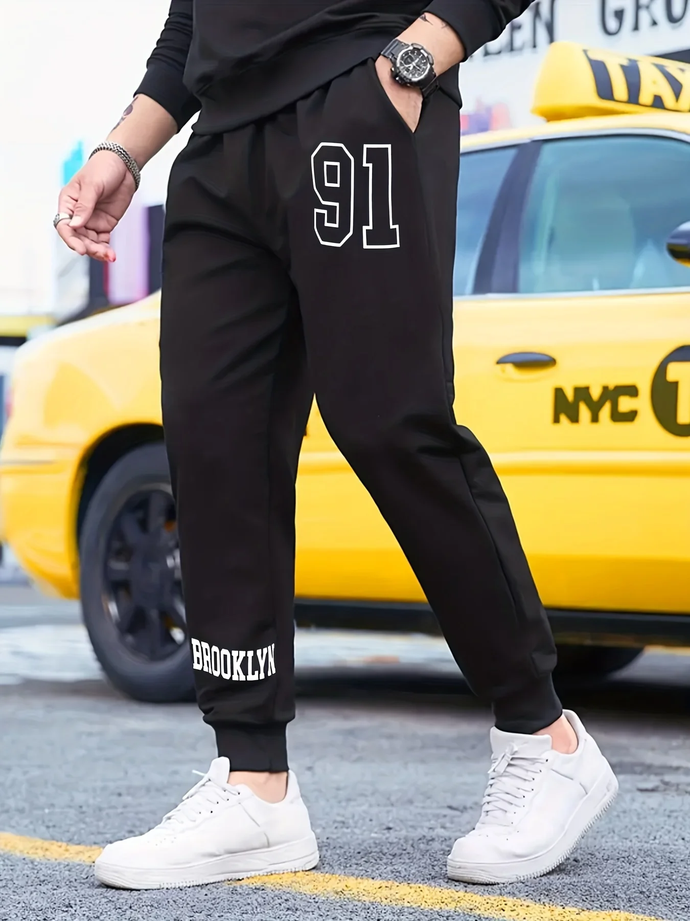 Throwback‑inspired Sport Number Lettering Art Print Sweatpants Men Hip Hop Sports Jogger Trousers Fit Wear Gear