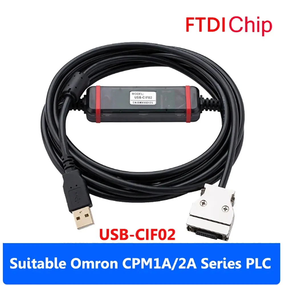 Applicable to Omron CPM1A/2A series PLC programming cable data download cable USB-CIF02+ FTDI