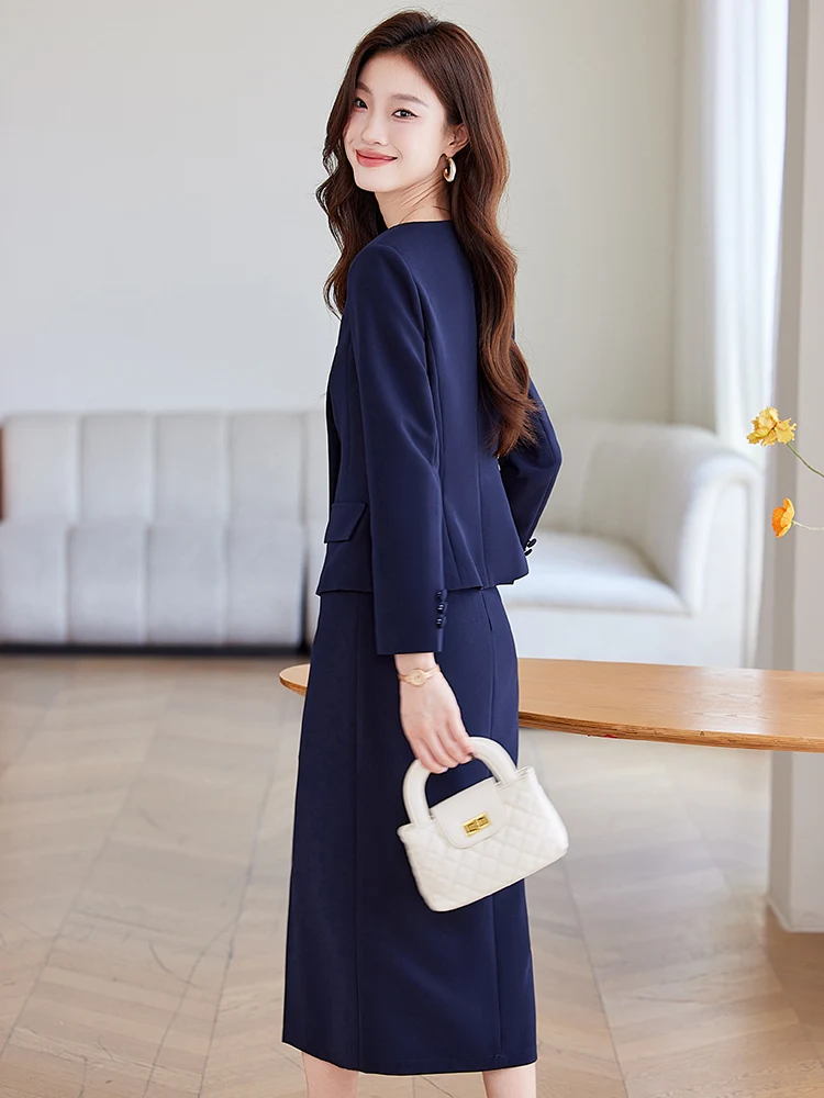 High Quality Fabric Elegant Styles Formal Business Suits with Blazer Coat and Skirt Professional Women Career Interview Outfits