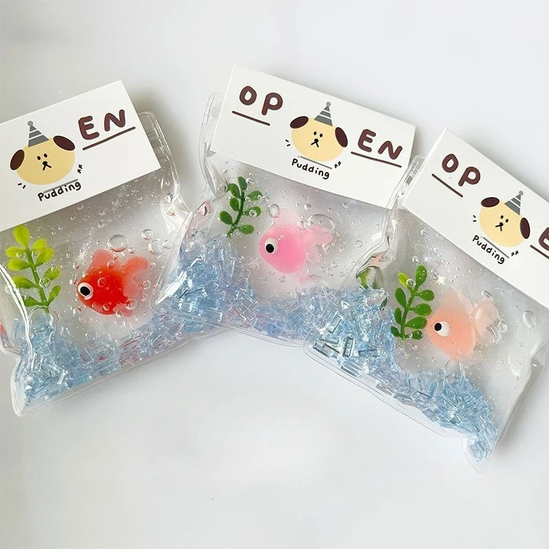 Kawaii Little Goldfish Squeeze Toy Slow Rebound Stress Relief Toys Niedliches wasserartiges blasenfreies Goldfisch Superweiches Relief-Spielzeug