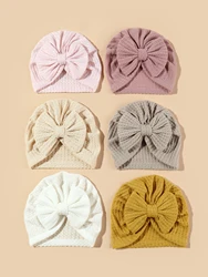 6pcs Baby Hat Kids Bowknot Cap Newborn Girls photography Props Spring Autumn Modis Beanie Turban Infant Props