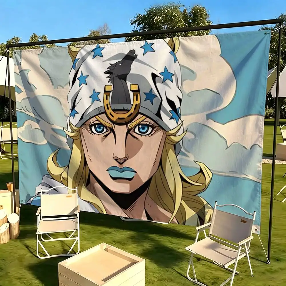 J-JOJOs J-Johnny J-Joestar  Flags Wall Hanging Tapestry Outdoor Garage Room Decorative flag Background Blanket