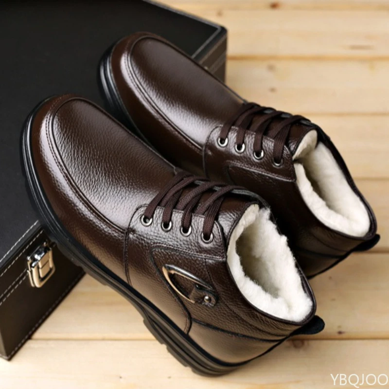 冬用暖かい厚手のメンズコットンシューズ、カジュアルで快適、滑り止め、耐摩耗性、メンズシューズ、ファッショナブルで多用途なショートブーツ