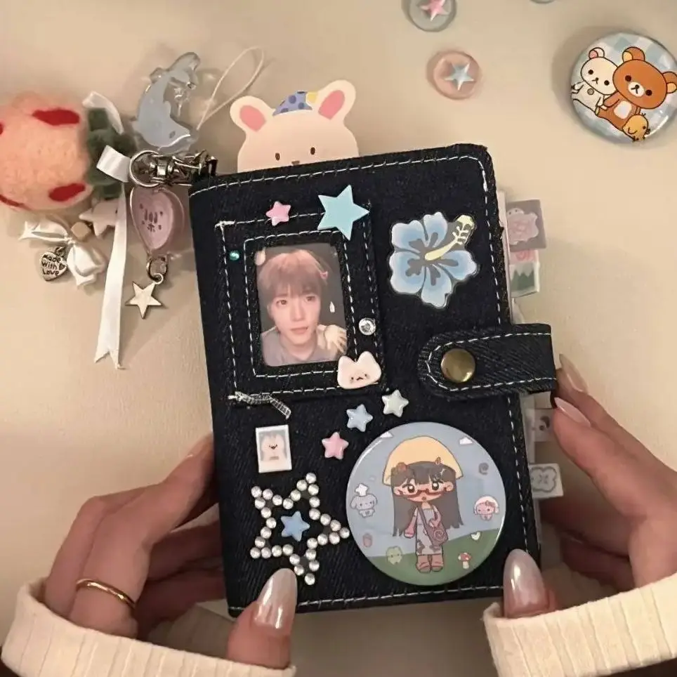 Retro Ins Denim Blau M5 Notizbuch mit Innenseiten für Studenten – Hochwertiges japanisches Loseblatt-Notizbuch für die Tasche, DIY-Schreibwaren