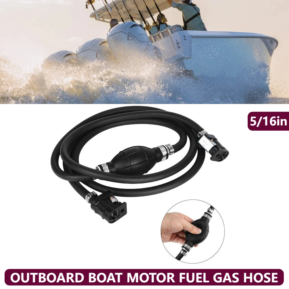 

5/16" Gas Hose Fuel Line Assembly Primer Bulb Universal for Boat OUTBOARD Marine